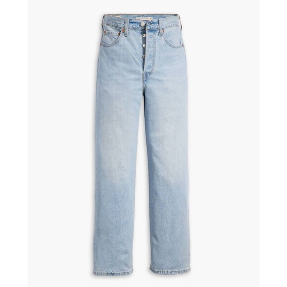 Levi's Premium Ribcage Straight Leg Jeans Women's Size 29 Light Wash Big E - Picture 4 of 8